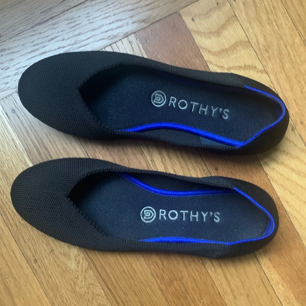 Rothy’s Black Ballet Flats Round Toe Shoes Sz 8